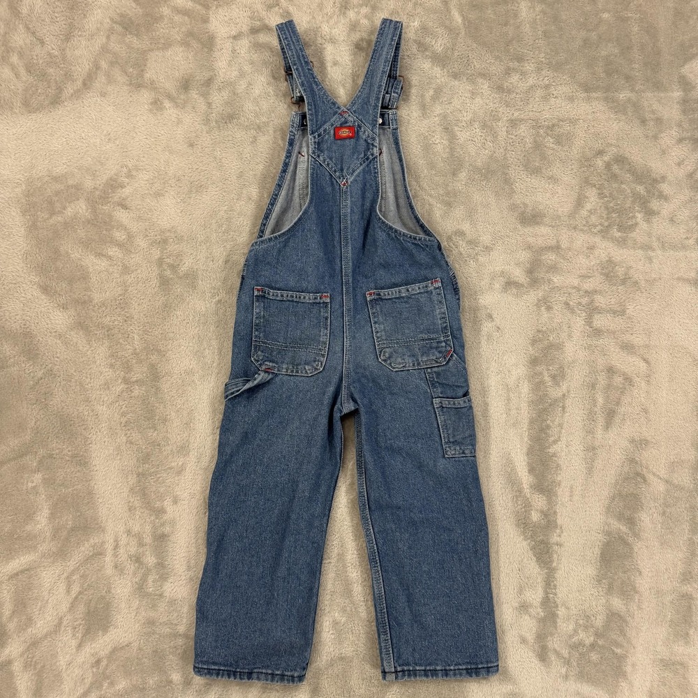 Dickies Bib Overalls Kids S Blue Denim Carpenter Play Farm Work School Casual - Picture 2 of 16